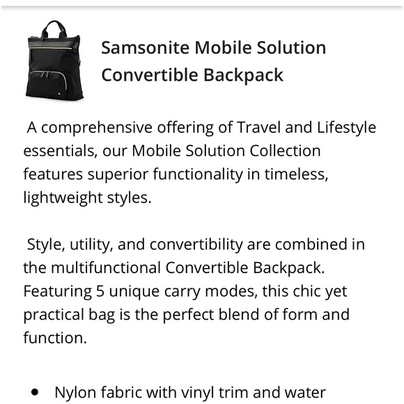 Samsonite Bags Samsonite Mobile Solution Convertible Tote Poshmark